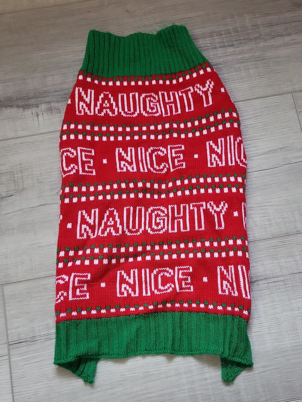 Pet Red & Green 'Naughty Nice' Holiday Sweater